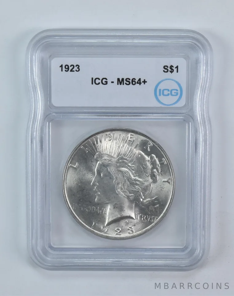 1923 Peace Silver Dollar MS64+ ICG