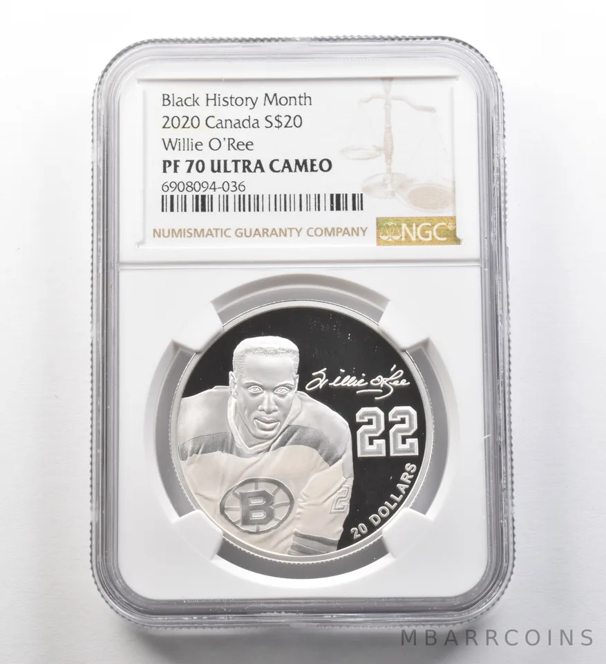 2020 Canada $20 Silver Black History Month Willie O'Ree PF70 UCAM NGC *8262