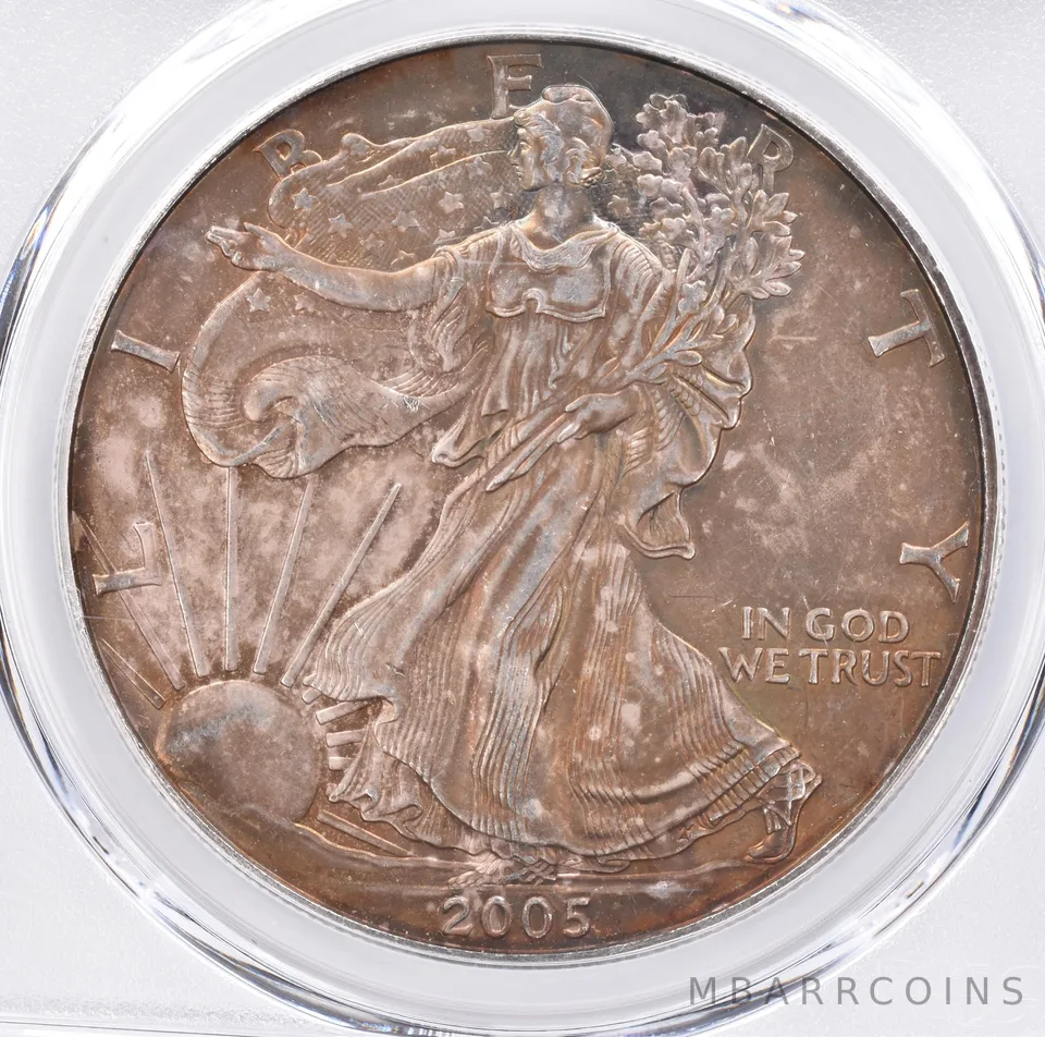 2005 American Silver Eagle MS65 PCGS Beautiful Tone *1449