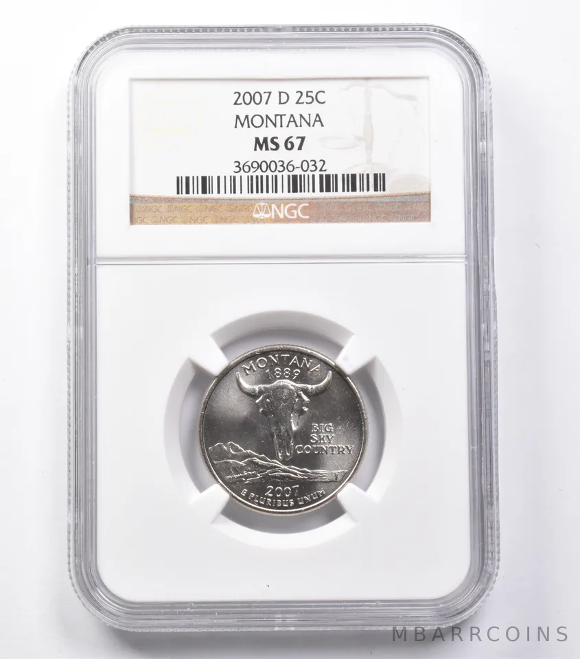 MS67 2007-D Washington State Quarter Montana NGC *5418