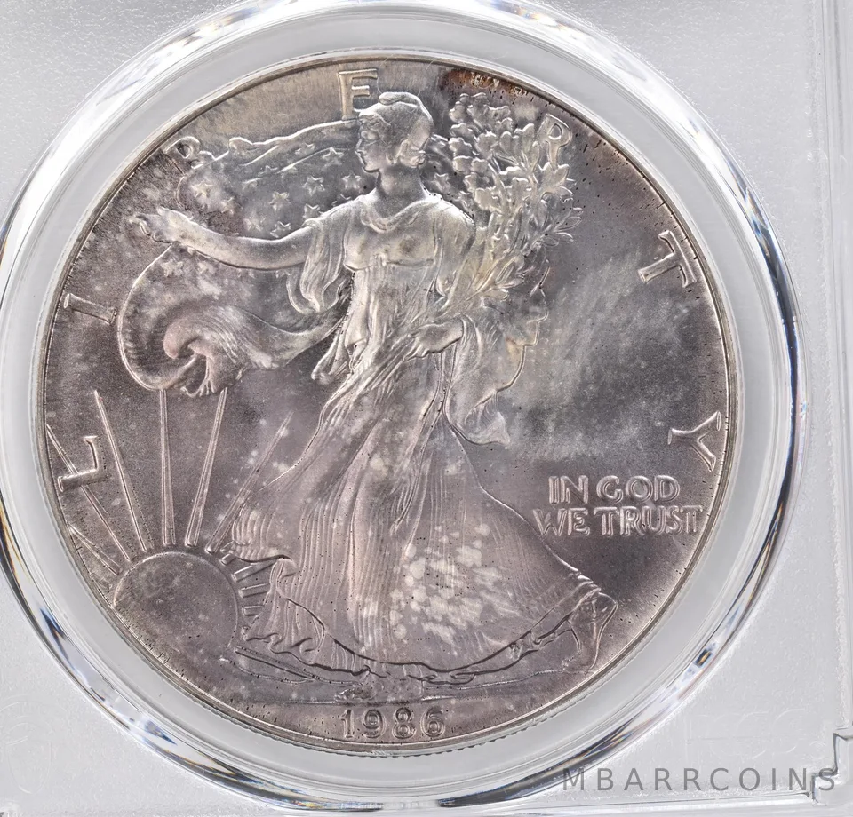1986 American Silver Eagle MS68 PCGS Beautiful Tone *1167