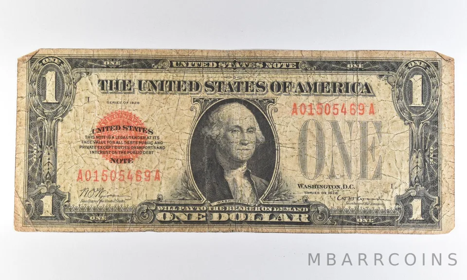 1928 $1 US Legal Tender Note Red Seal *8294