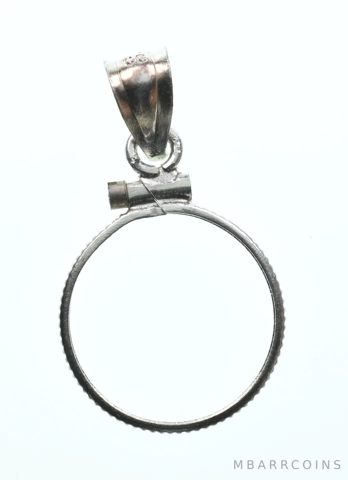Sterling Silver 15.6 MM 2 1/2 Peso Mexico Coin Bezel Pendant Frame Edge *2352