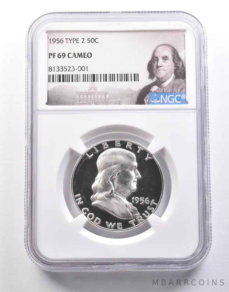 1956 Franklin Half Dollar Type 2 PF69 Cameo NGC *9928