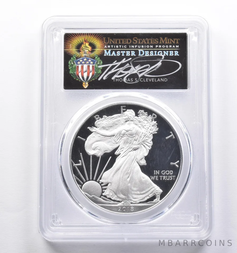 PR70 2018-W American Silver Eagle Cleveland Signed FUN Show FDOI PCGS *3016