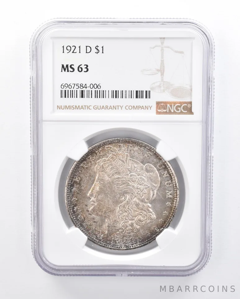 1921-D Morgan Silver Dollar MS63 NGC Toned a2558
