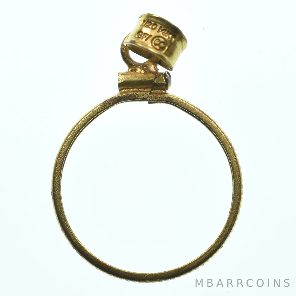 14K Gold Filled 19 MM Coin Bezel Pendant Frame Edge *2126