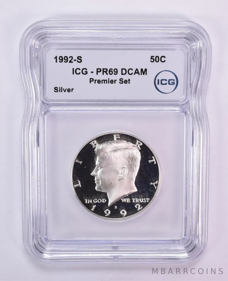 1992-S Kennedy Half Dollar Silver Premier Set PR69 DCAM ICG