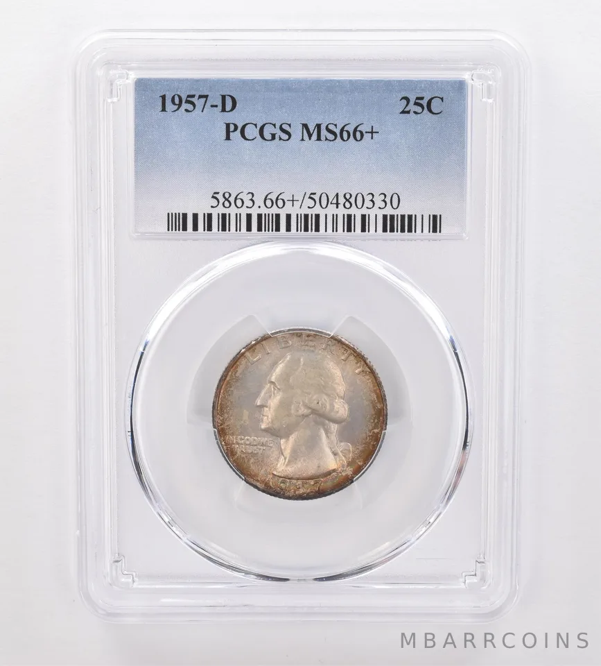 1957-D Washington Quarter MS66+ PCGS Beautiful Tone a0041