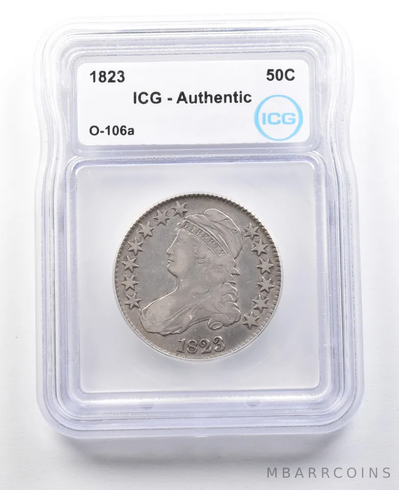 1823 Capped Bust Half Dollar O-106a Authentic ICG *3109