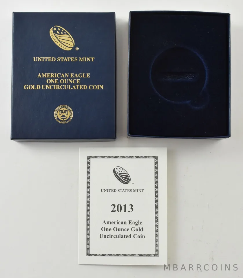 OGP 2013-W Gold Eagle 1 Oz Uncirculated Burnished BOX & COA - NO COIN