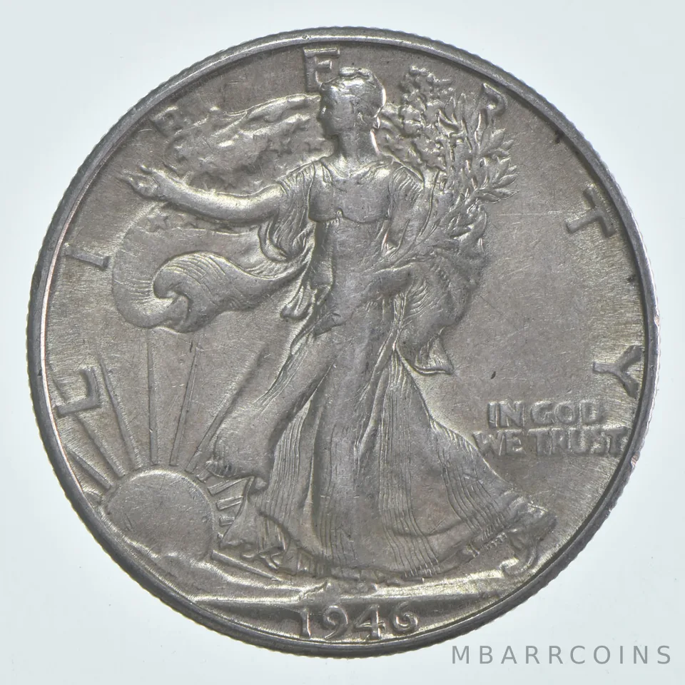 AU 1946-D Walking Liberty Half Dollar Almost Unc 90% Silver (1pc)