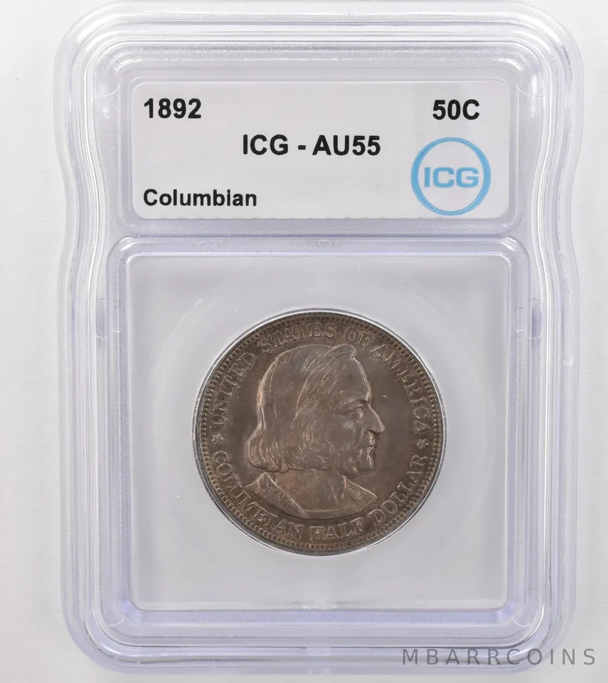 1892 Columbian Exposition Commemorative Half Dollar AU55 ICG Nice Tone *9103