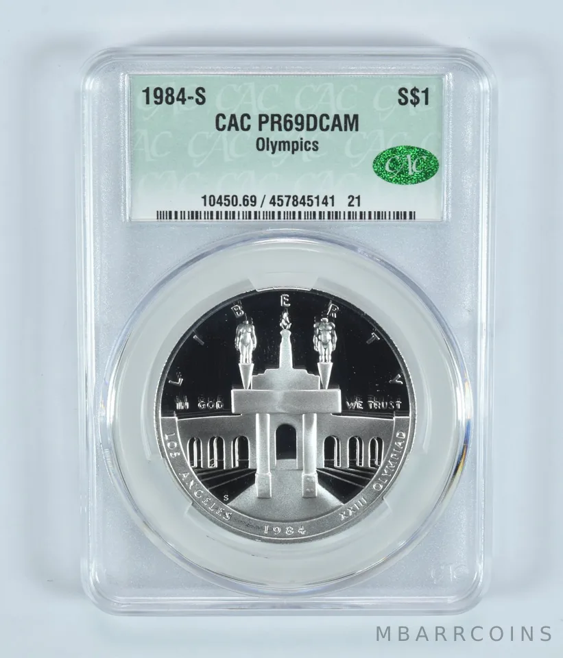 1984-S Olympics Commemorative Silver Dollar PR69 DCAM CAC CACg