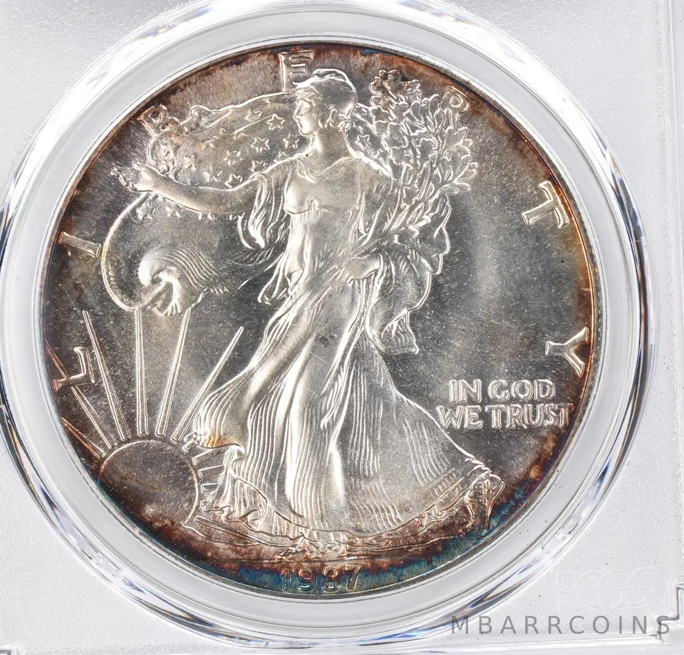 1987 American Silver Eagle MS69 PCGS Beautiful Tone *1126