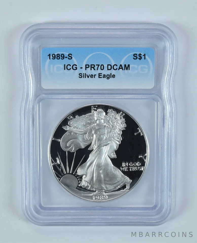 1989-S American Silver Eagle PR70 DCAM ICG