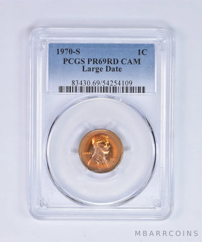 1970-S Lincoln Memorial Cent Large Date PR69 RD CAM PCGS Beautiful Tone a8070