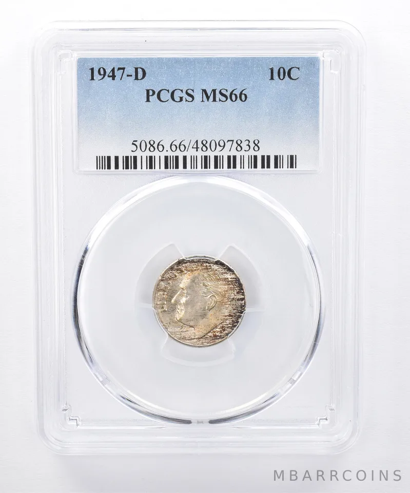1947-D Roosevelt Dime MS66 PCGS Beautiful Tone *8365