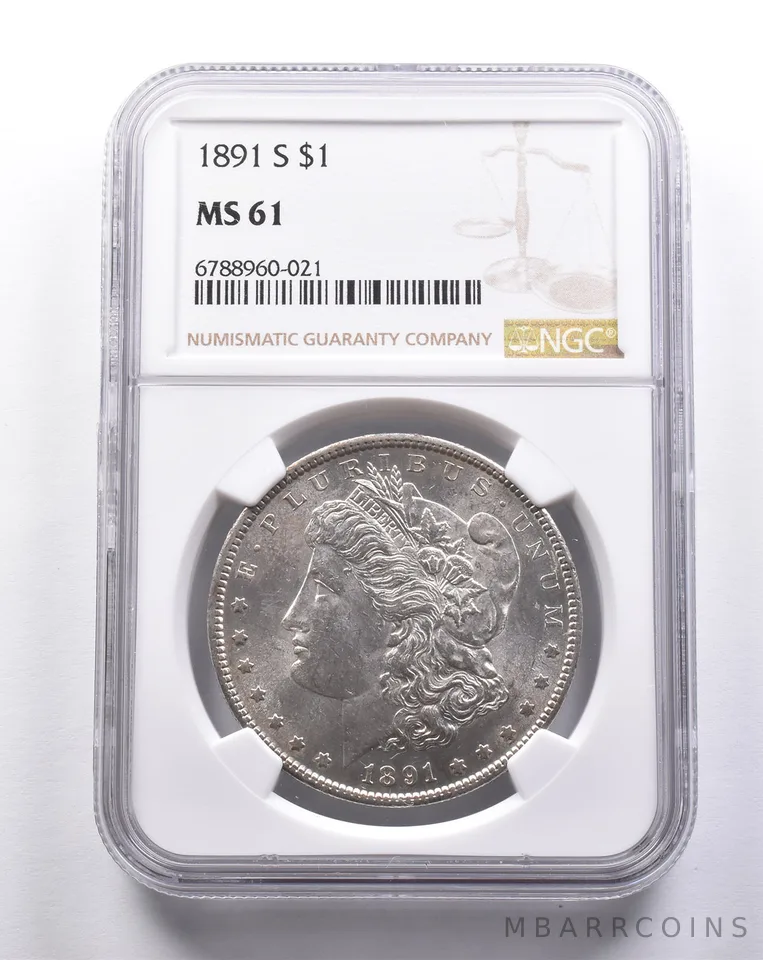 MS61 1891-S Morgan Silver Dollar NGC *3174