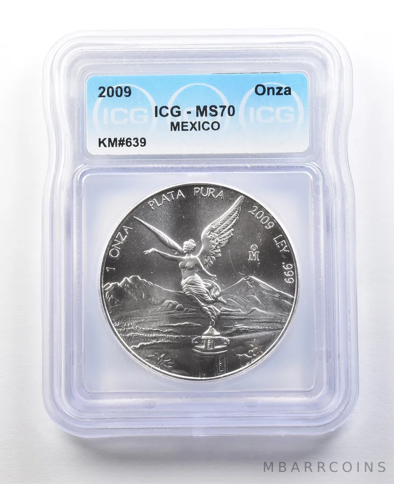 2009 Mexico 1 Onza Silver Libertad MS70 ICG