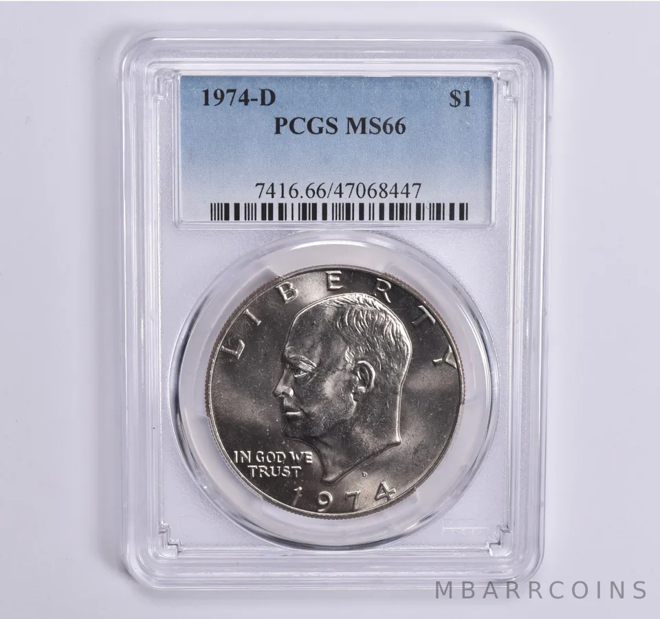 1974-D Eisenhower $1 MS66 PCGS Blue Lbl