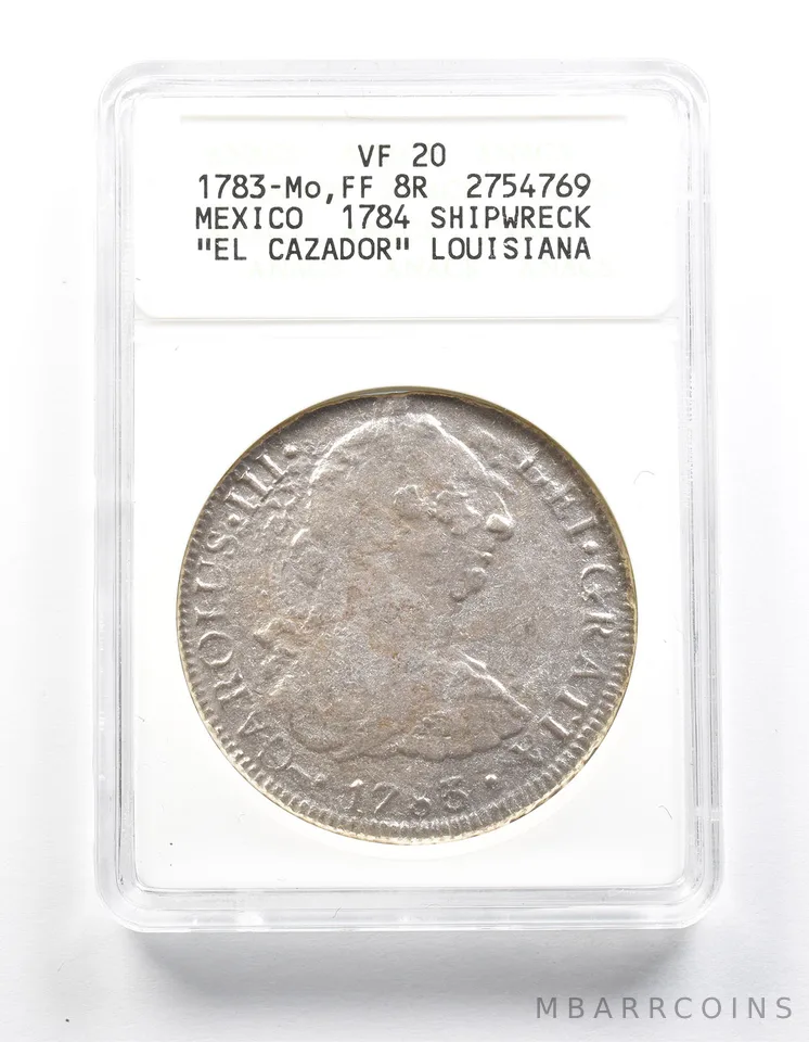 1783 Mo Mexico 8 Reales El Cazador Shipwreck VF20 ANACS *1225