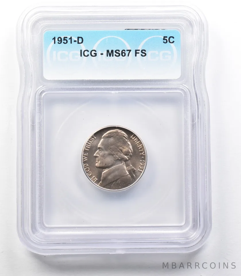 1951-D Jefferson Nickel MS67 FS ICG *3313
