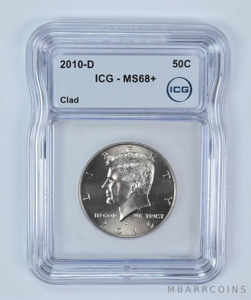 2010-D Kennedy Half Dollar CLAD MS68+ ICG