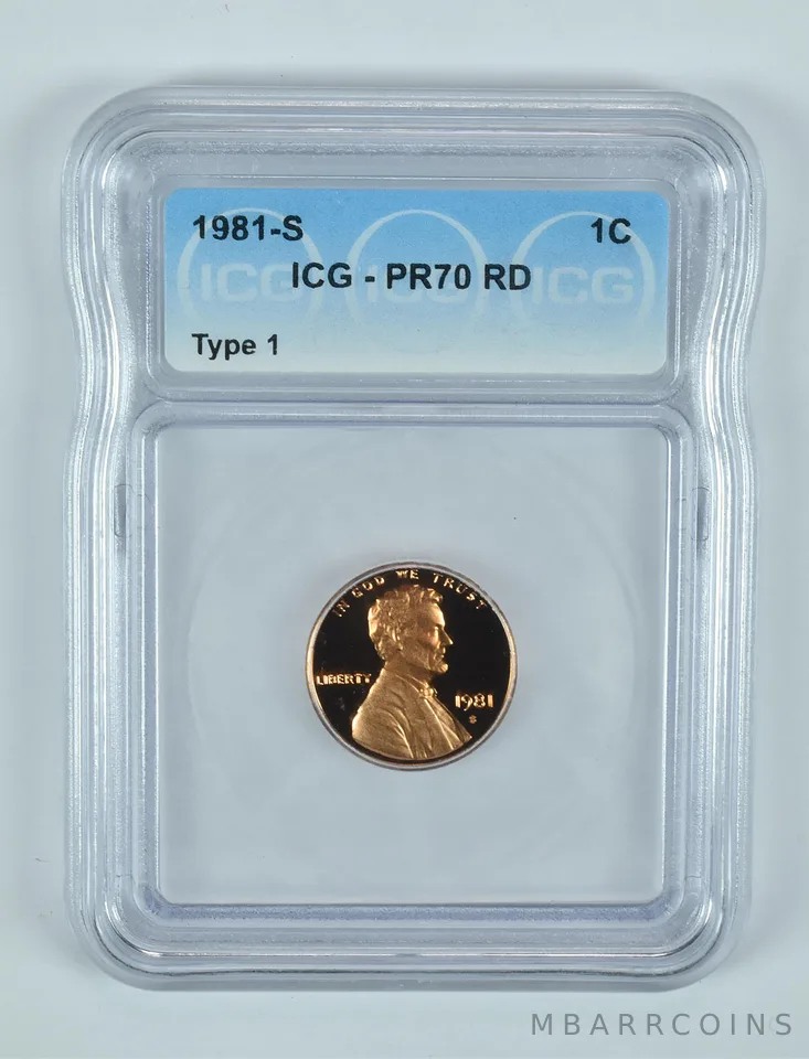 1981-S Lincoln Memorial Cent Type 1 PR70 RD ICG
