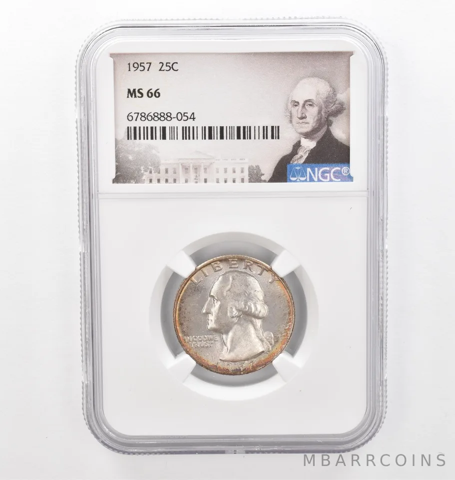 1957 Washington Quarter MS66 NGC Beautiful Tone *2306