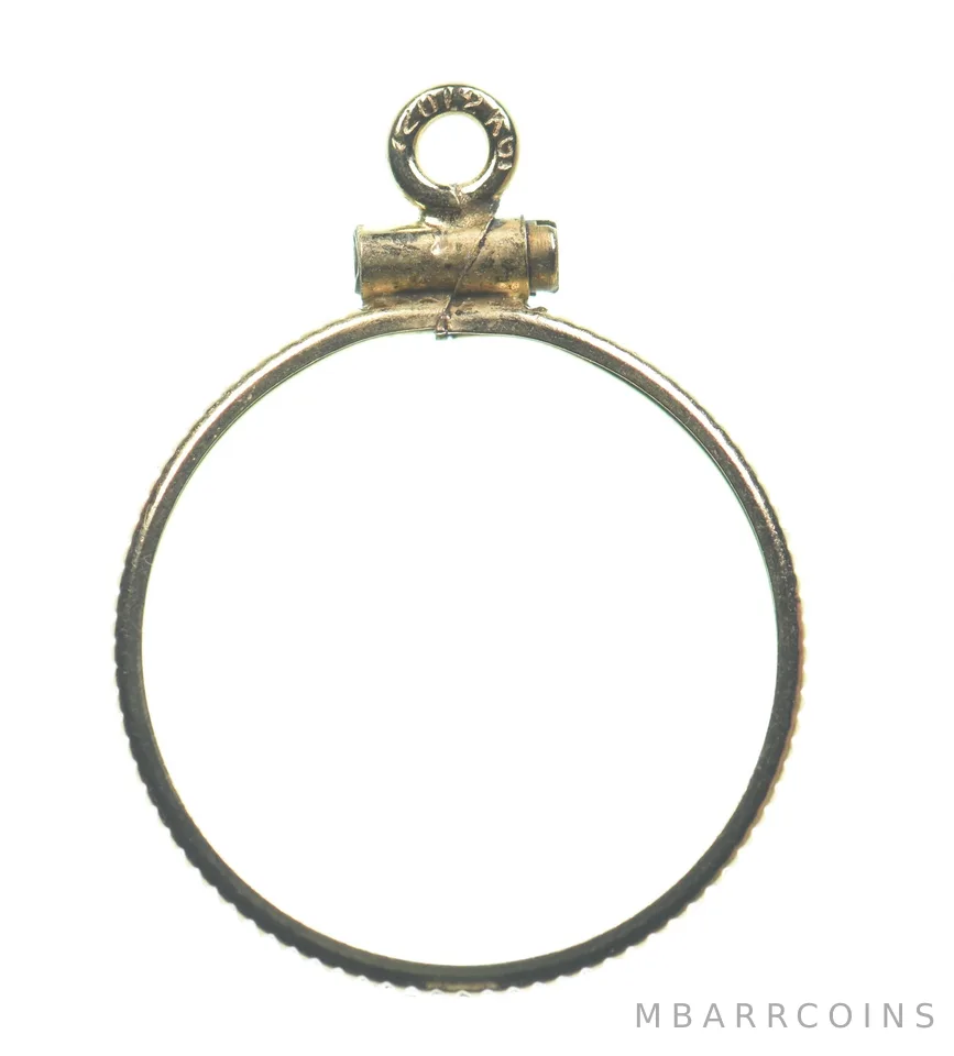 12k 0.6 Gram Gold Filled 15.5mm Coin Bezel Pendant Frame Edge *4962