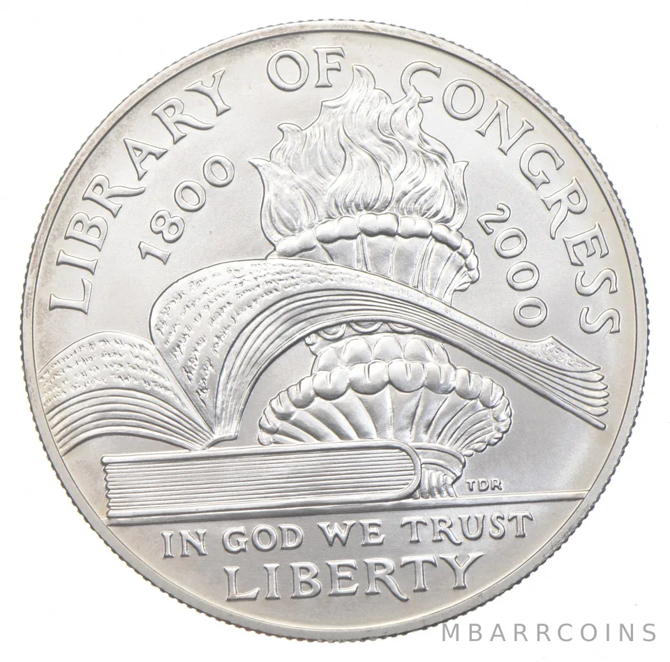 2000-P Unc Library of Congress Commemorative Silver Dollar $1