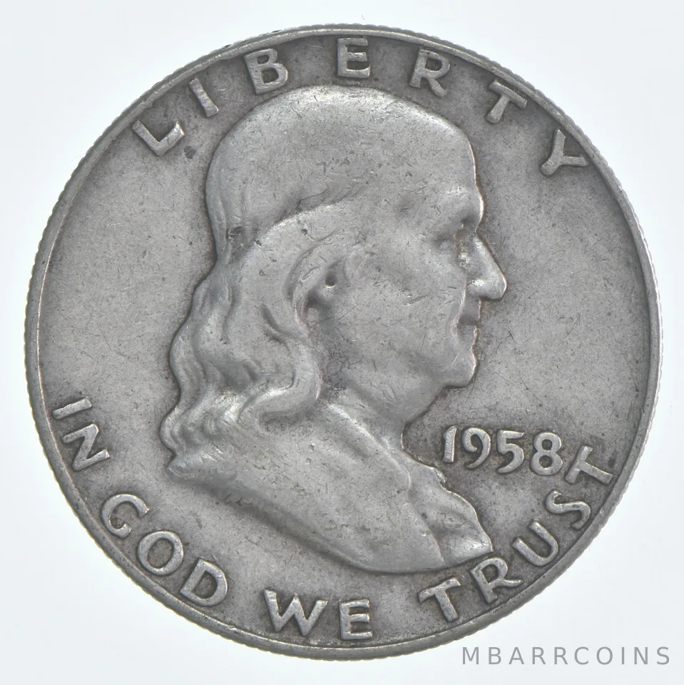 1958-D Franklin Half Dollar Circulated 90% Silver (1pc)