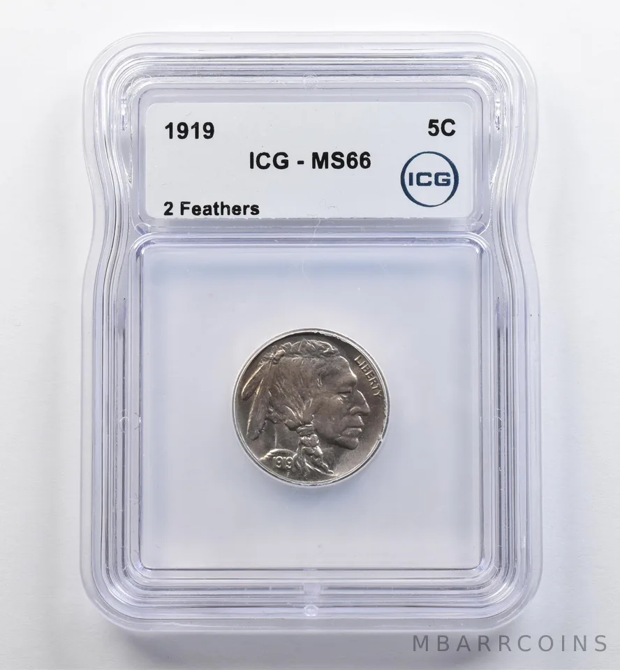 1919 Indian Head Buffalo Nickel 2 Feathers MS66 ICG *9039