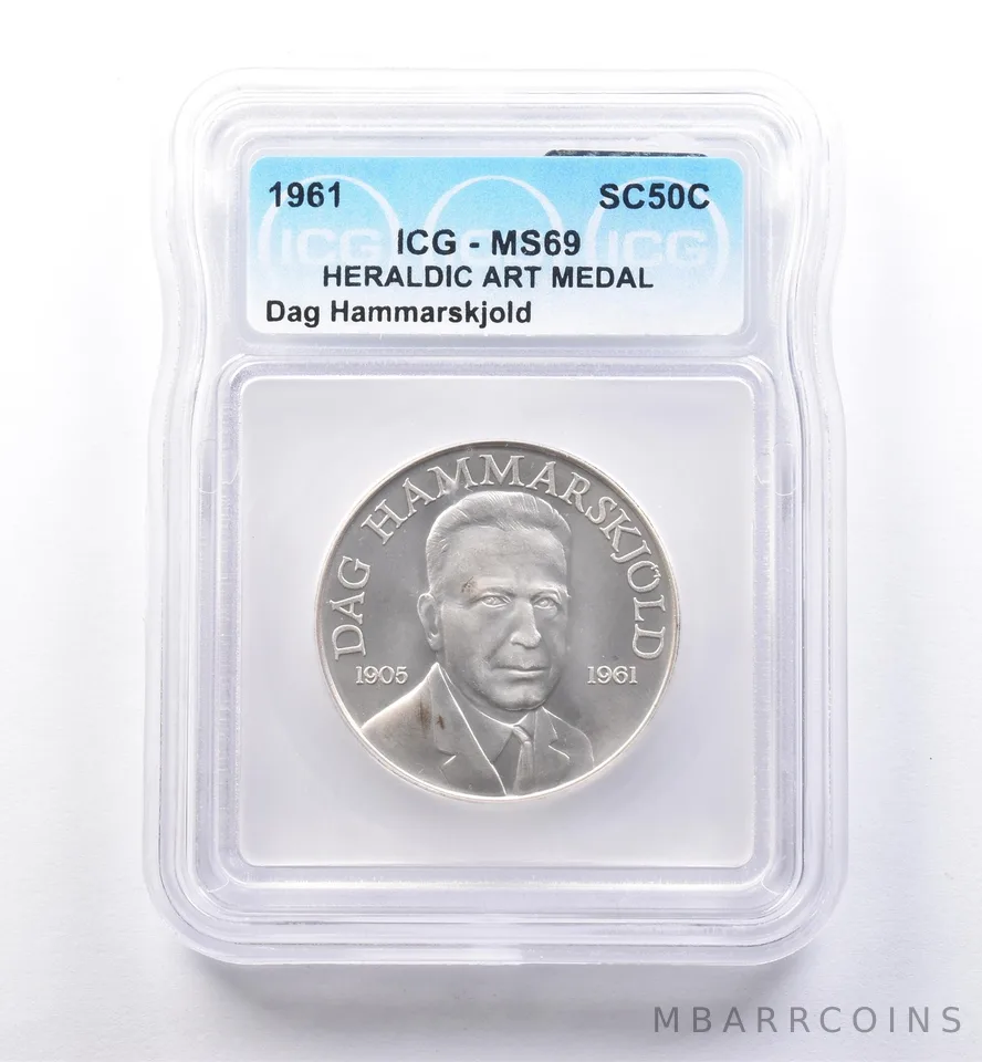 1961 So Called Half Dollar Dag Hammarskjold MS69 ICG *8503