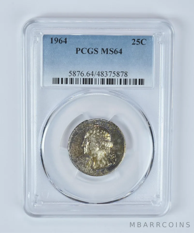 1964 Washington Quarter MS64 PCGS Beautifully Toned a7274