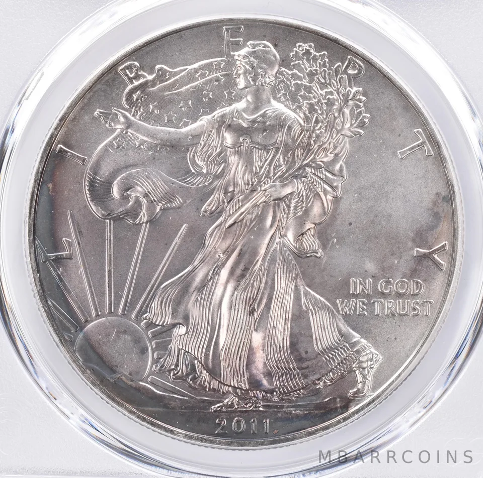 2011 American Silver Eagle MS67 PCGS Beautiful Tone *1351