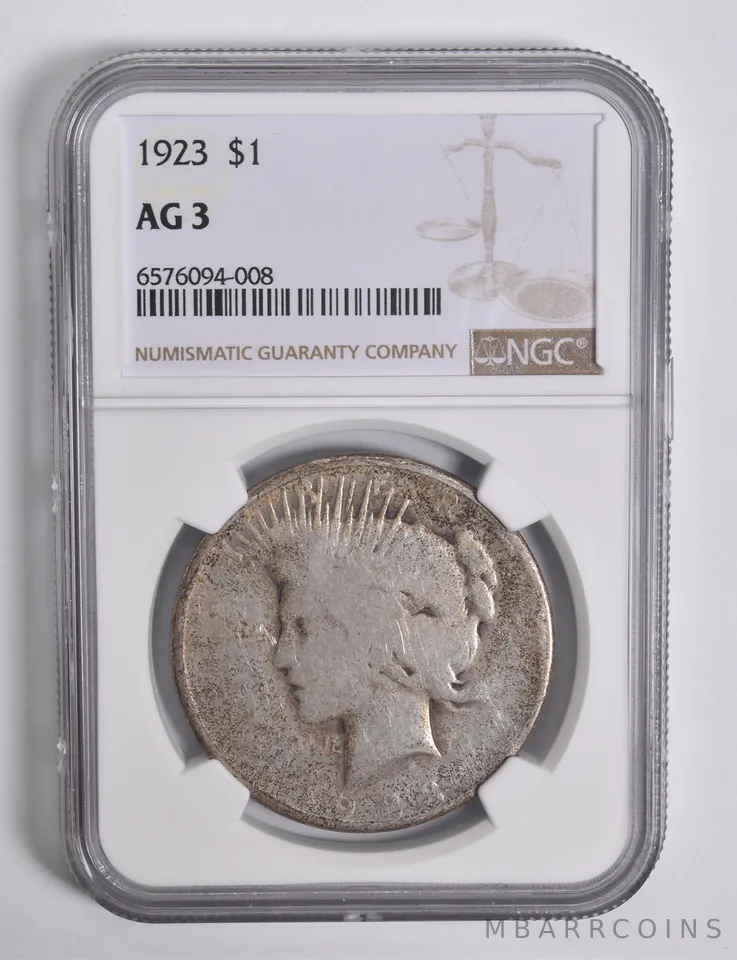 AG3 1923 Peace Silver Dollar NGC Low Ball Lowball Pocket Piece *4663