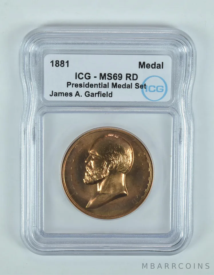 (1881) Presidential Medal Set James A Garfield MS69 RD ICG