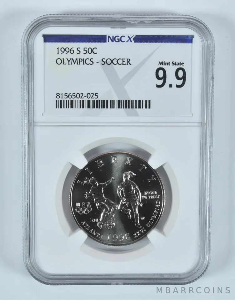 1996-S Olympic Soccer Commemorative Half Dollar MS 9.9 NGC X NGCX