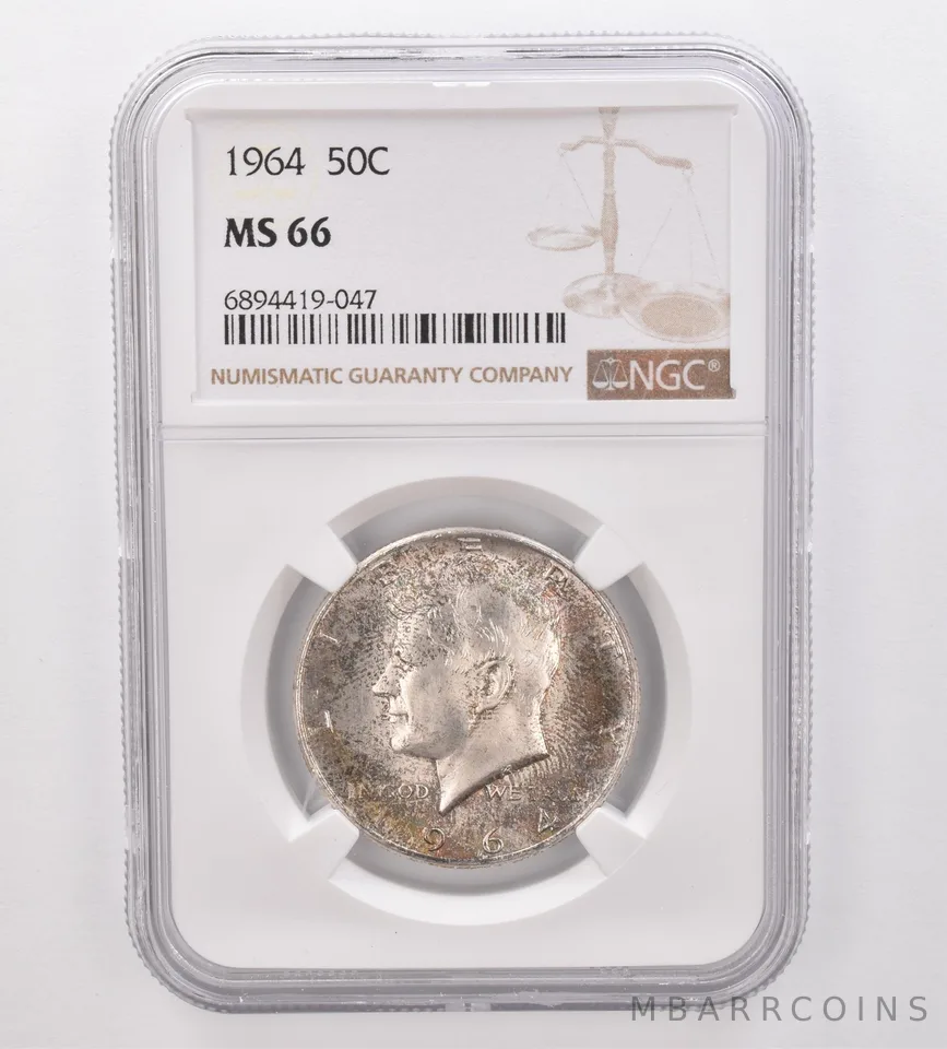 1964 Kennedy Half Dollar MS66 NGC Beautiful Tone *9905