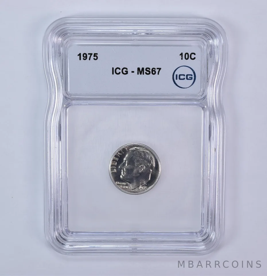 1975 Roosevelt Dime MS67 ICG