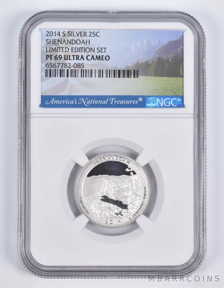 2014-S Silver PF69 ANT Shenandoah Quarter Limited Edition NGC