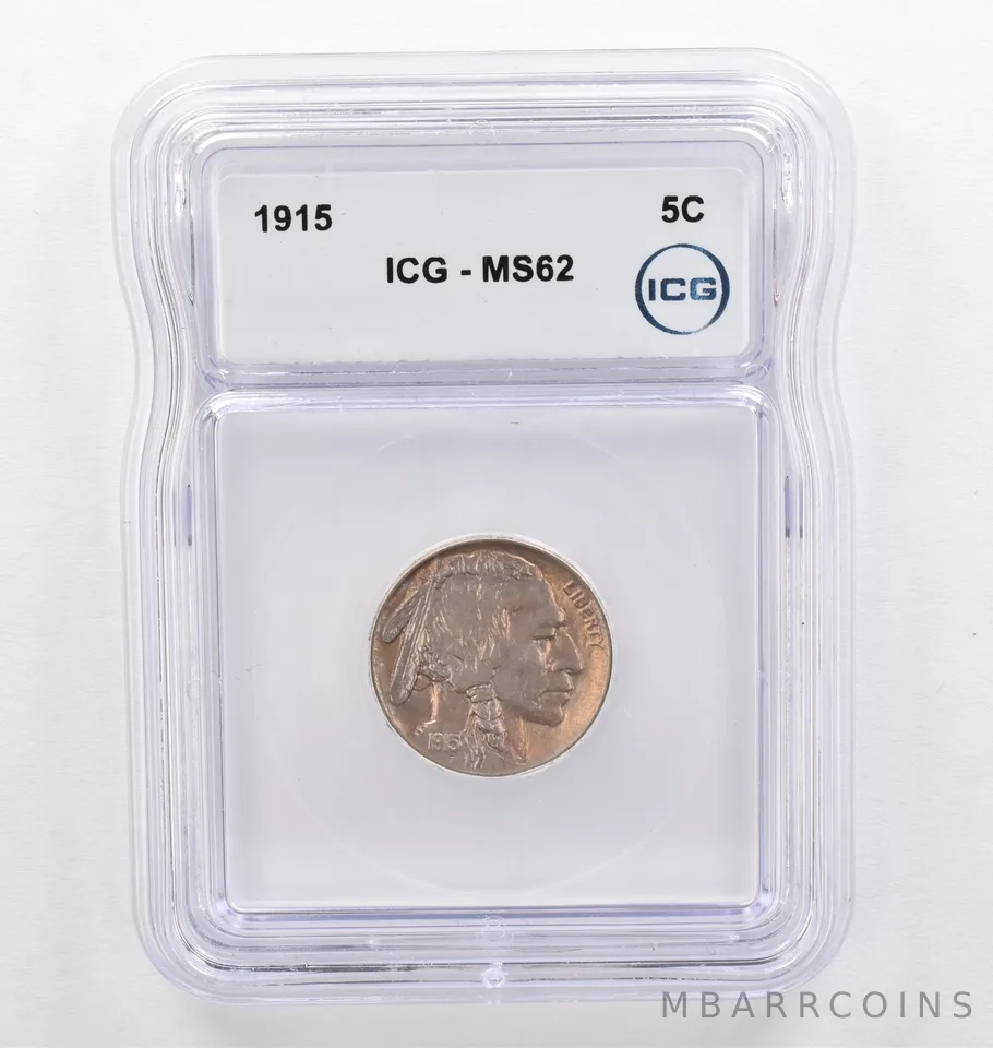 1915 Indian Head Buffalo Nickel MS62 ICG Beautiful Tone *0211