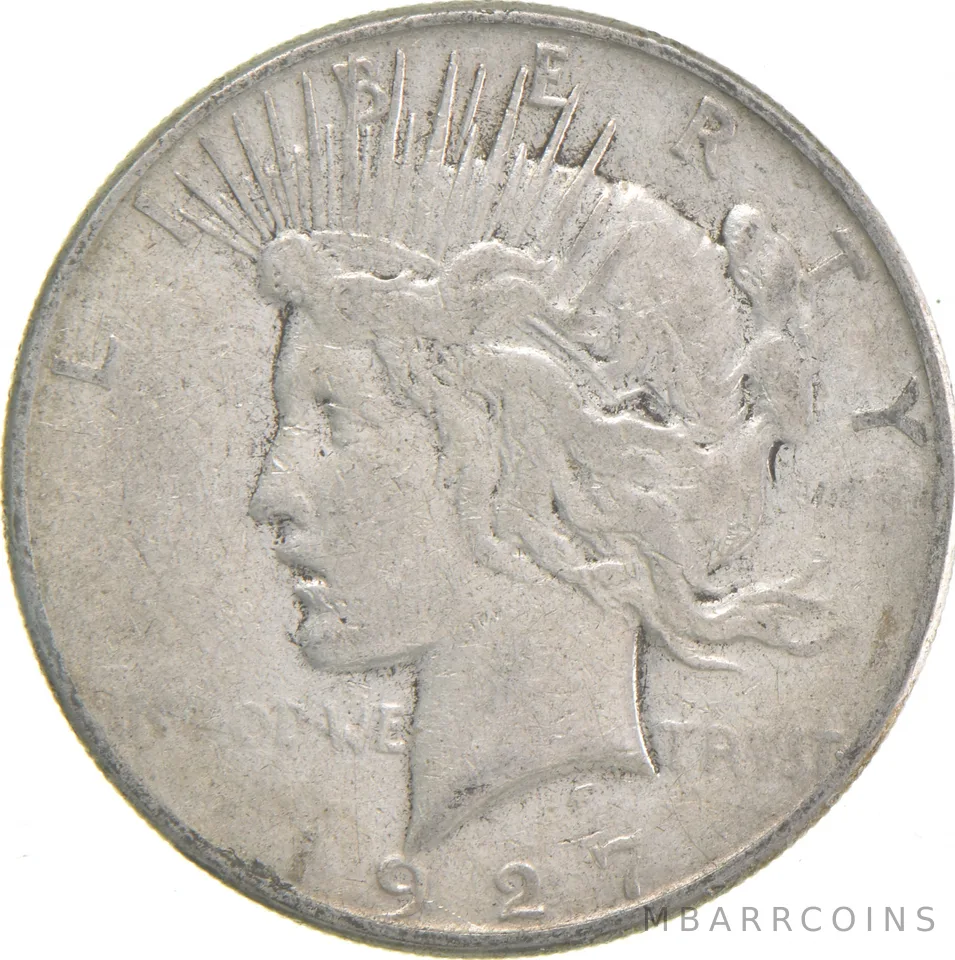 1927-S Peace US Silver Dollar - 90% San Francisco Minted