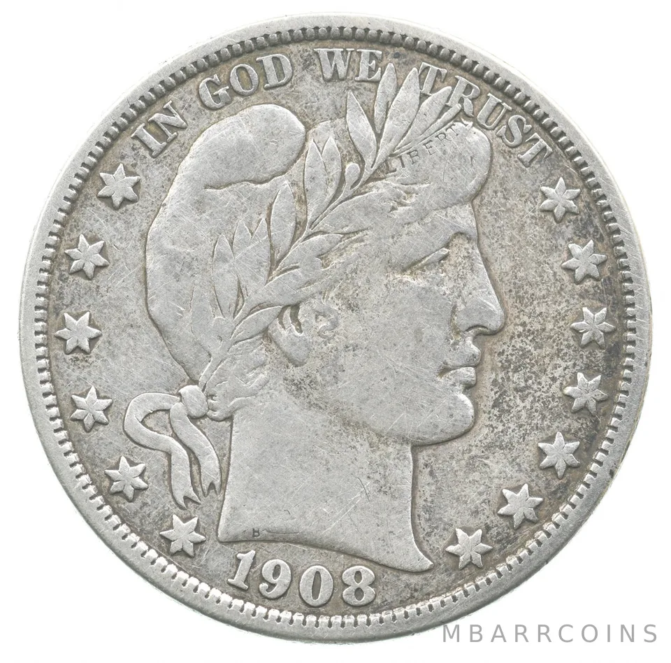 1908-D Barber Half Dollar a8889