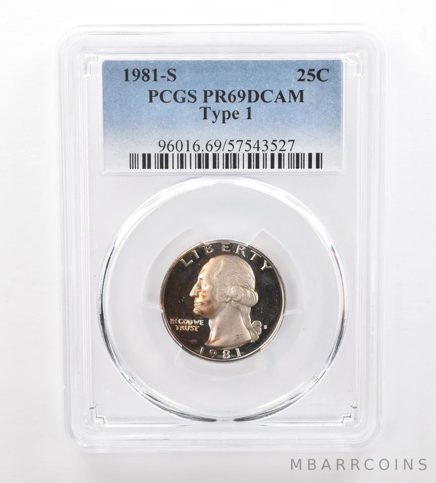 1981-S Washington Quarter Type 1 PR69 DCAM PCGS Beautiful Tone *7488