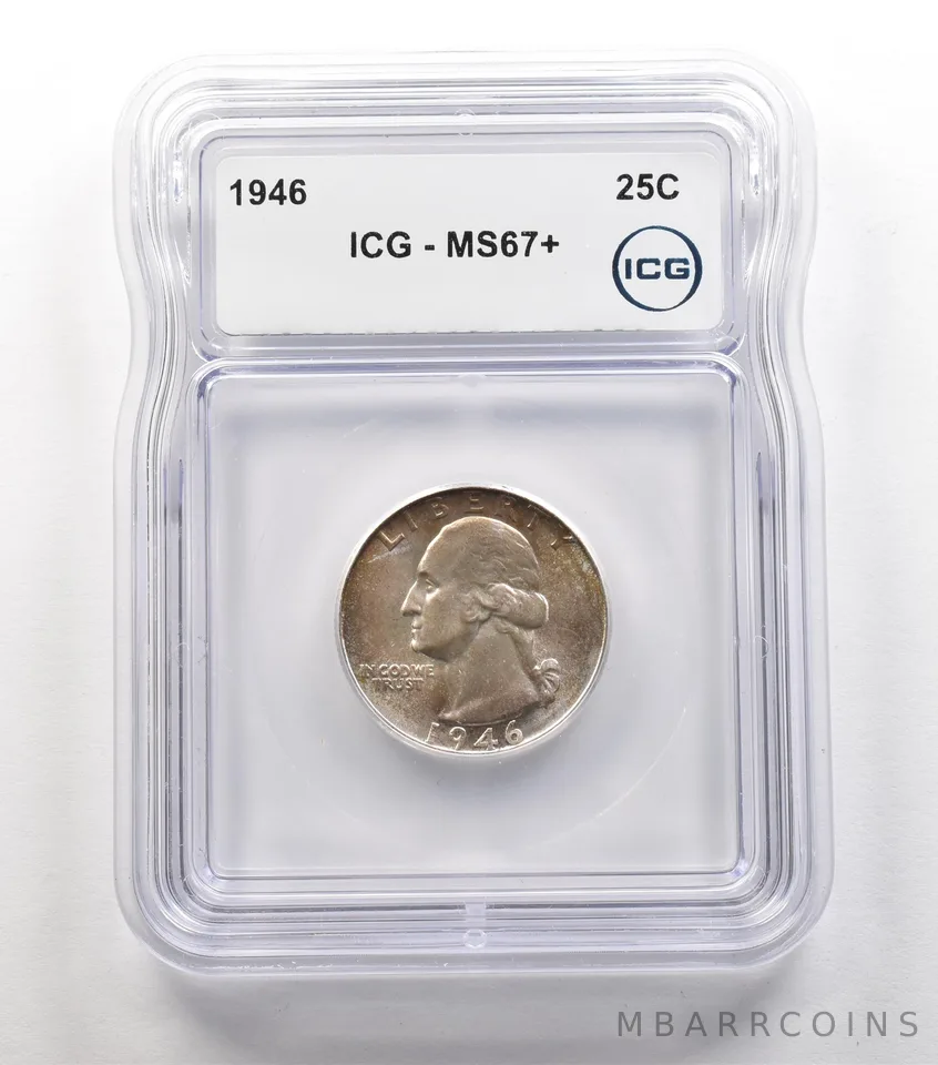1946 Washington Quarter MS67+ ICG *6685