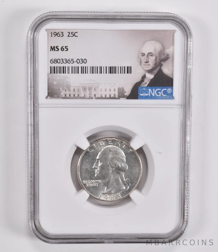 1963 Washington Quarter MS65 NGC Special Label