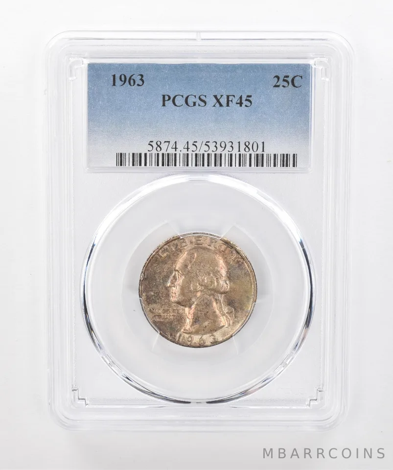 1963 Washington Quarter XF45 PCGS Beautiful Tone *1442